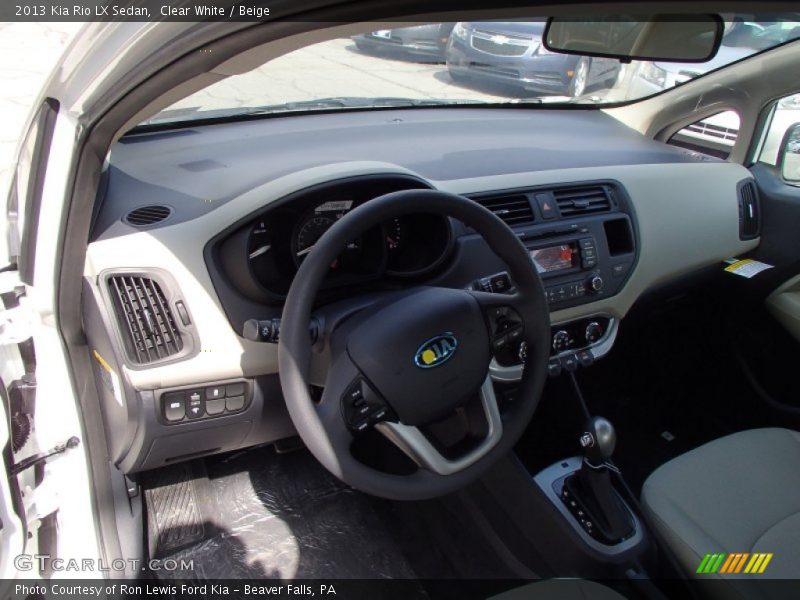 Clear White / Beige 2013 Kia Rio LX Sedan