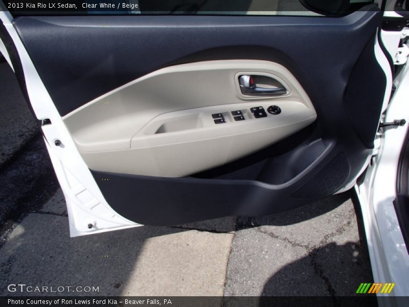 Clear White / Beige 2013 Kia Rio LX Sedan