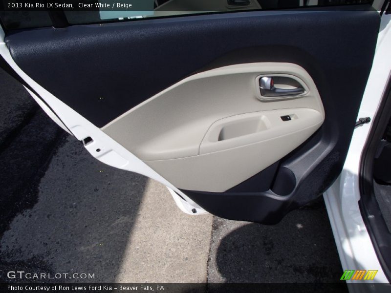 Clear White / Beige 2013 Kia Rio LX Sedan