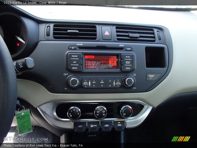 Clear White / Beige 2013 Kia Rio LX Sedan