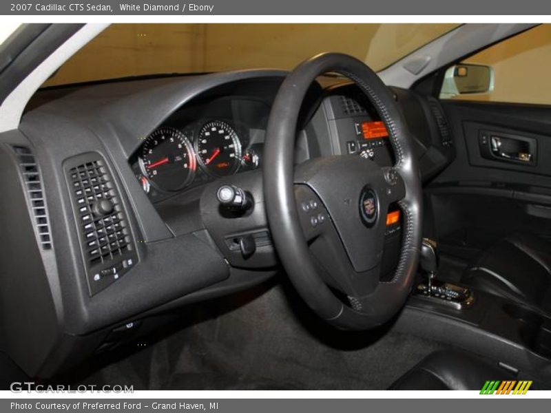 White Diamond / Ebony 2007 Cadillac CTS Sedan