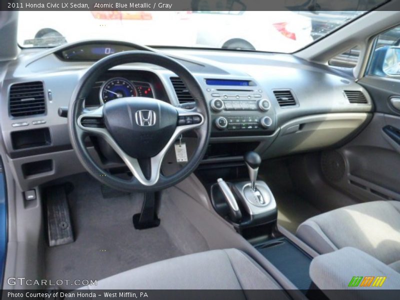 Atomic Blue Metallic / Gray 2011 Honda Civic LX Sedan