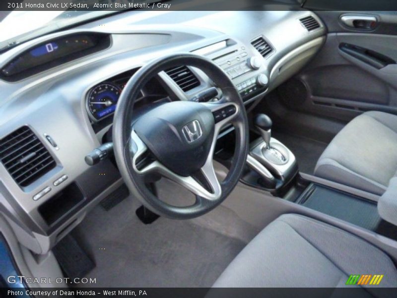 Atomic Blue Metallic / Gray 2011 Honda Civic LX Sedan