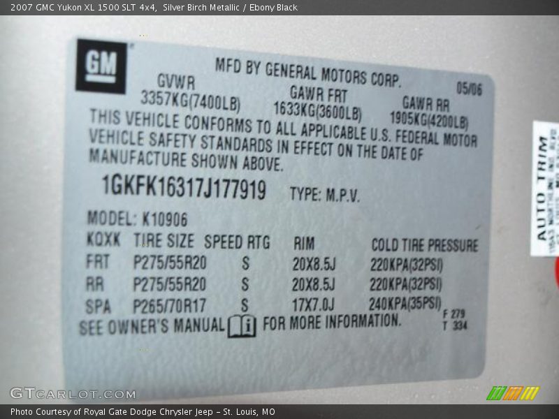 Silver Birch Metallic / Ebony Black 2007 GMC Yukon XL 1500 SLT 4x4
