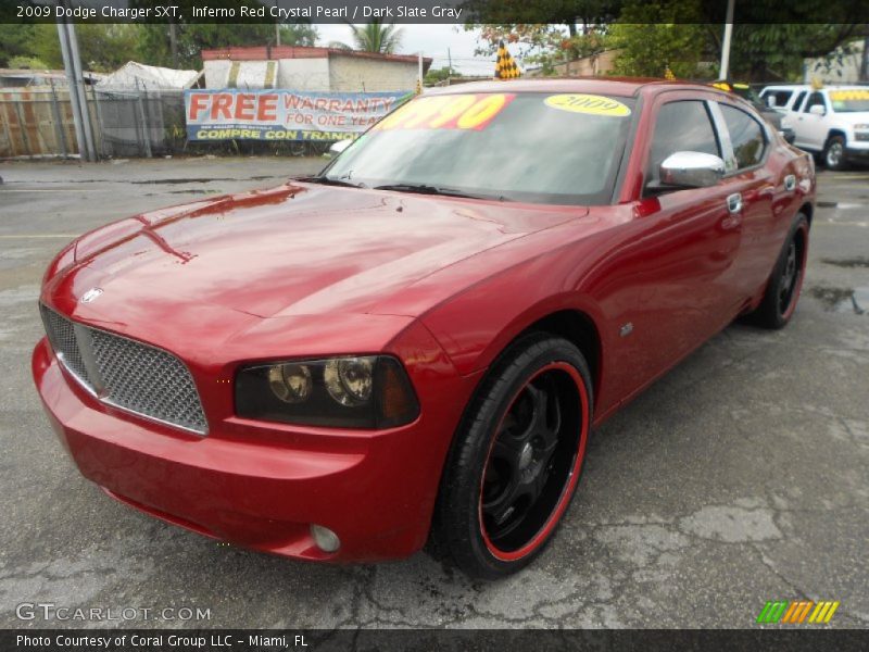 Inferno Red Crystal Pearl / Dark Slate Gray 2009 Dodge Charger SXT