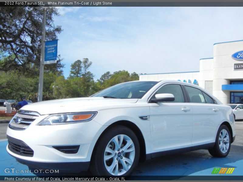 White Platinum Tri-Coat / Light Stone 2012 Ford Taurus SEL