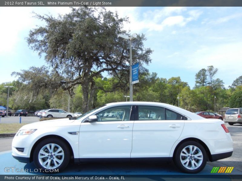 White Platinum Tri-Coat / Light Stone 2012 Ford Taurus SEL