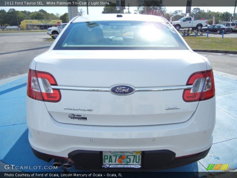 White Platinum Tri-Coat / Light Stone 2012 Ford Taurus SEL