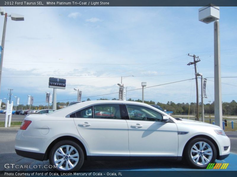 White Platinum Tri-Coat / Light Stone 2012 Ford Taurus SEL