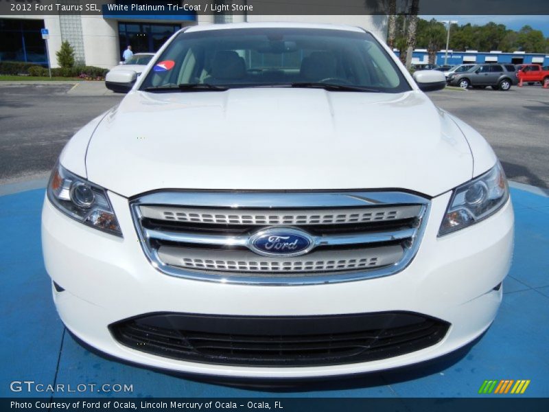White Platinum Tri-Coat / Light Stone 2012 Ford Taurus SEL