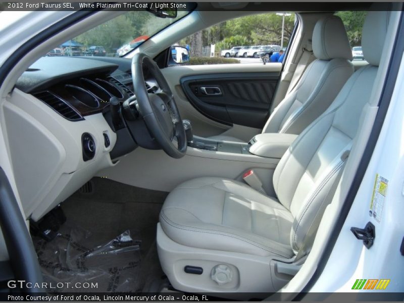 White Platinum Tri-Coat / Light Stone 2012 Ford Taurus SEL