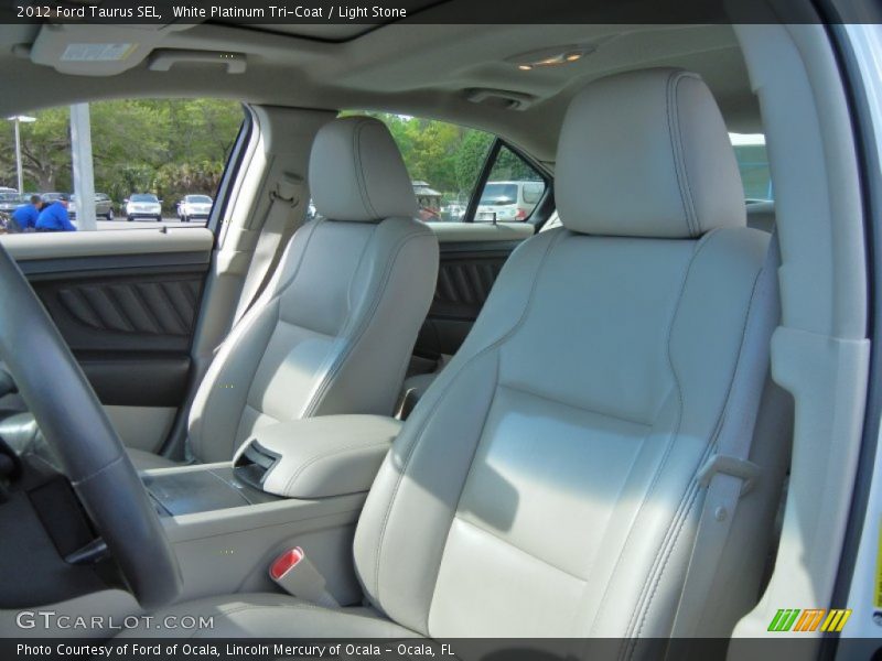 White Platinum Tri-Coat / Light Stone 2012 Ford Taurus SEL