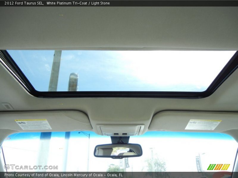White Platinum Tri-Coat / Light Stone 2012 Ford Taurus SEL