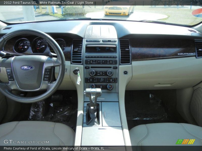 White Platinum Tri-Coat / Light Stone 2012 Ford Taurus SEL