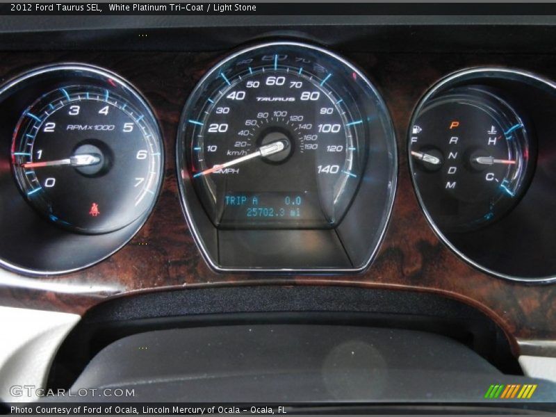 White Platinum Tri-Coat / Light Stone 2012 Ford Taurus SEL