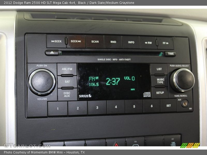 Black / Dark Slate/Medium Graystone 2012 Dodge Ram 2500 HD SLT Mega Cab 4x4