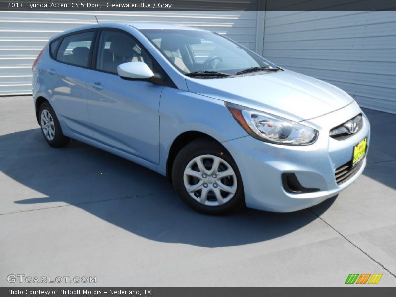 Clearwater Blue / Gray 2013 Hyundai Accent GS 5 Door