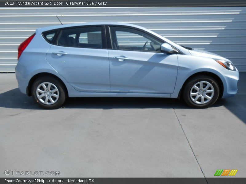 Clearwater Blue / Gray 2013 Hyundai Accent GS 5 Door