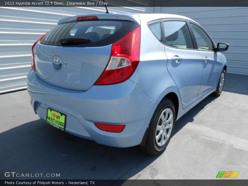 Clearwater Blue / Gray 2013 Hyundai Accent GS 5 Door