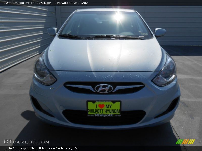 Clearwater Blue / Gray 2013 Hyundai Accent GS 5 Door