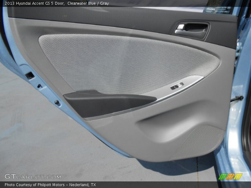 Clearwater Blue / Gray 2013 Hyundai Accent GS 5 Door
