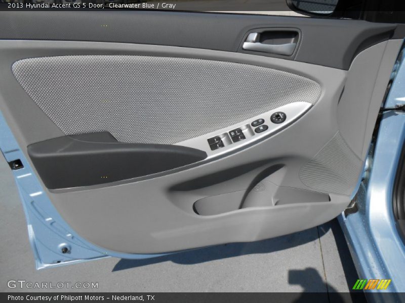 Clearwater Blue / Gray 2013 Hyundai Accent GS 5 Door