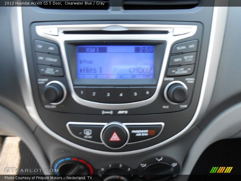 Clearwater Blue / Gray 2013 Hyundai Accent GS 5 Door