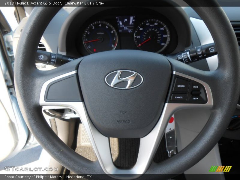 Clearwater Blue / Gray 2013 Hyundai Accent GS 5 Door