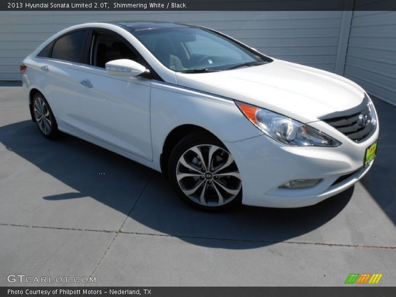 Shimmering White / Black 2013 Hyundai Sonata Limited 2.0T