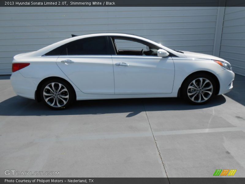 Shimmering White / Black 2013 Hyundai Sonata Limited 2.0T