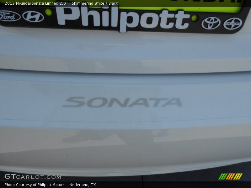 Shimmering White / Black 2013 Hyundai Sonata Limited 2.0T
