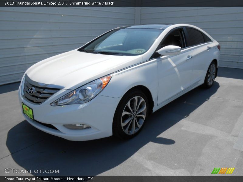 Shimmering White / Black 2013 Hyundai Sonata Limited 2.0T