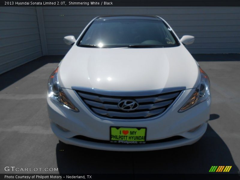 Shimmering White / Black 2013 Hyundai Sonata Limited 2.0T