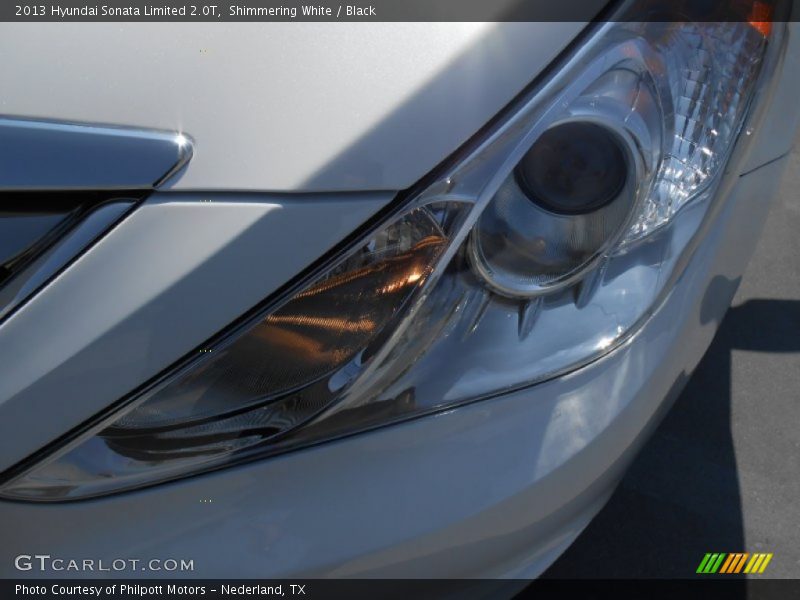 Shimmering White / Black 2013 Hyundai Sonata Limited 2.0T