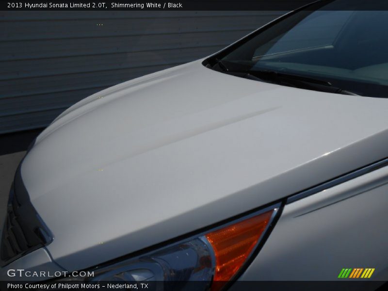 Shimmering White / Black 2013 Hyundai Sonata Limited 2.0T