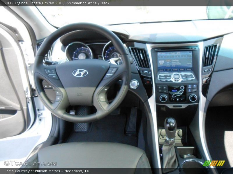 Shimmering White / Black 2013 Hyundai Sonata Limited 2.0T