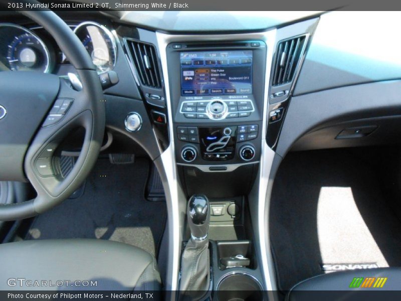 Shimmering White / Black 2013 Hyundai Sonata Limited 2.0T
