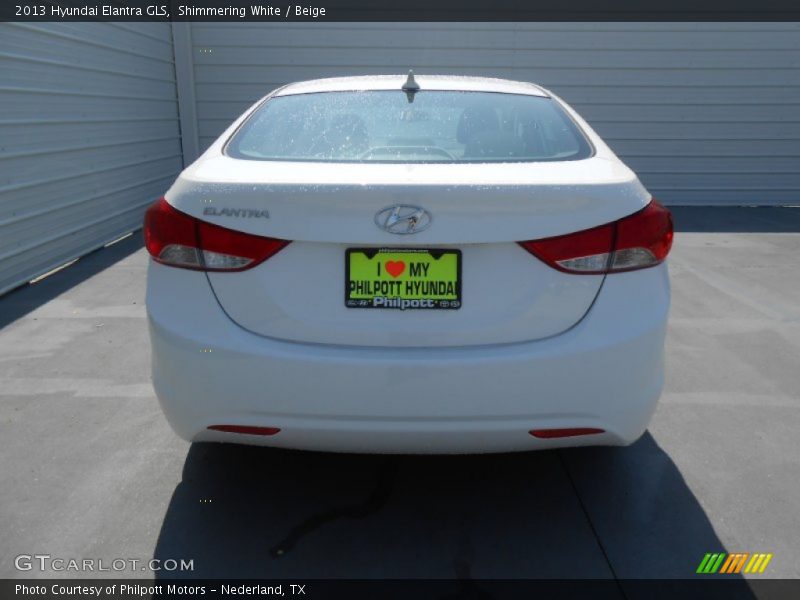 Shimmering White / Beige 2013 Hyundai Elantra GLS
