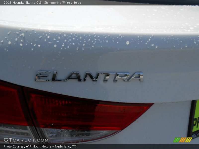 Shimmering White / Beige 2013 Hyundai Elantra GLS