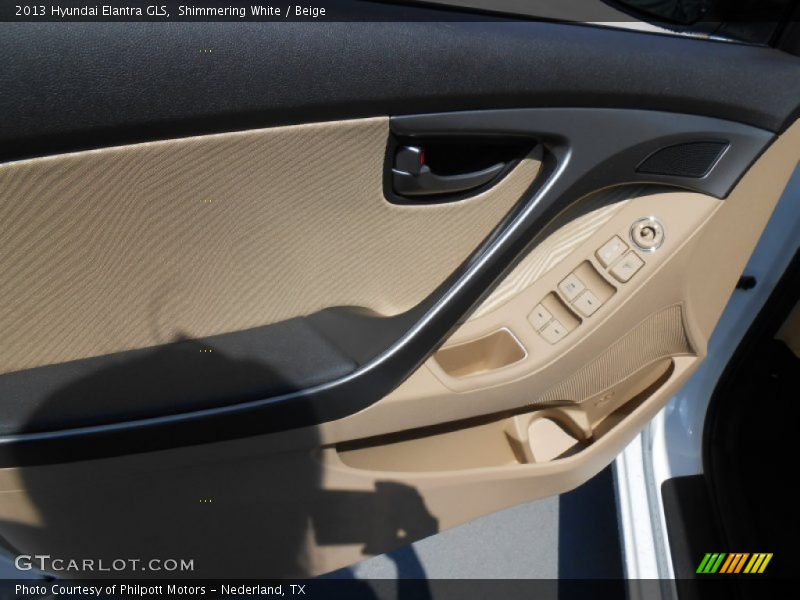 Shimmering White / Beige 2013 Hyundai Elantra GLS
