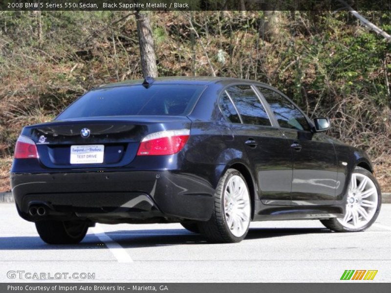 Black Sapphire Metallic / Black 2008 BMW 5 Series 550i Sedan