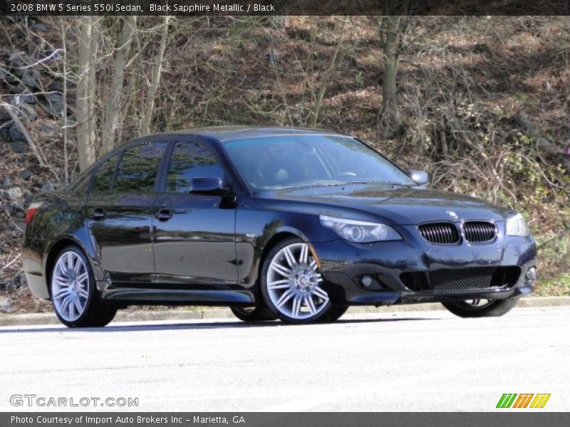 Black Sapphire Metallic / Black 2008 BMW 5 Series 550i Sedan