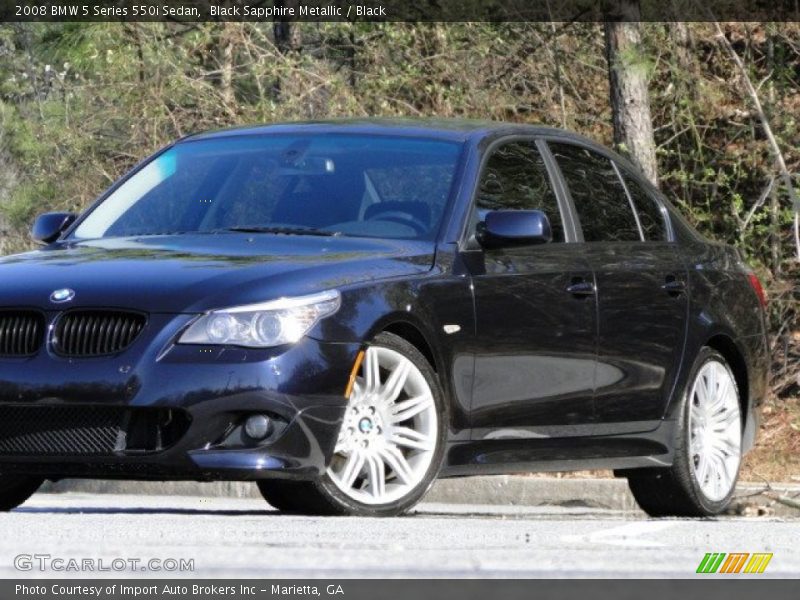 Black Sapphire Metallic / Black 2008 BMW 5 Series 550i Sedan