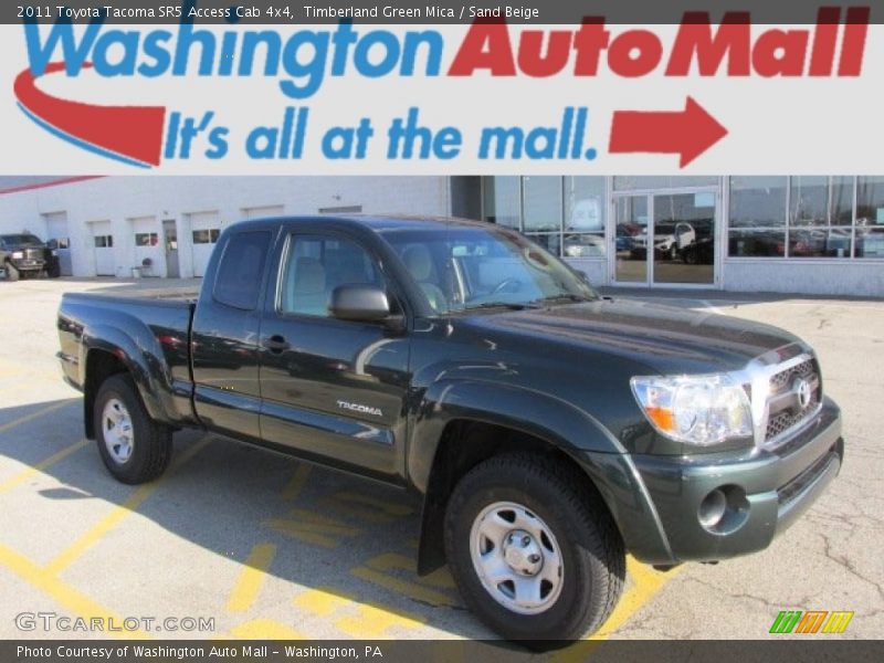 Timberland Green Mica / Sand Beige 2011 Toyota Tacoma SR5 Access Cab 4x4