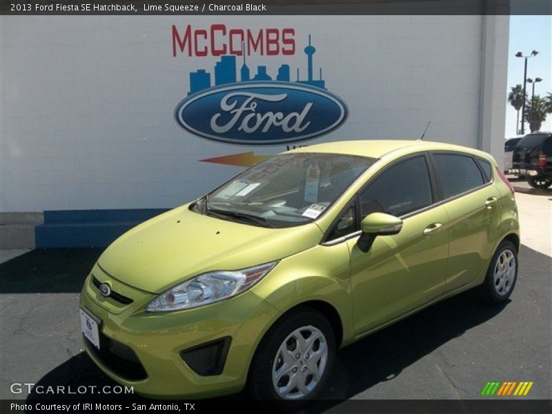 Lime Squeeze / Charcoal Black 2013 Ford Fiesta SE Hatchback