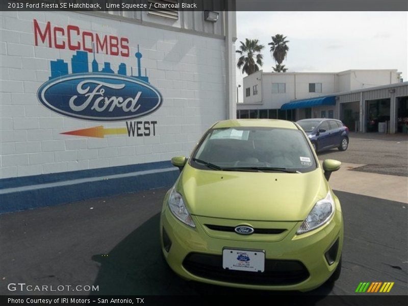 Lime Squeeze / Charcoal Black 2013 Ford Fiesta SE Hatchback