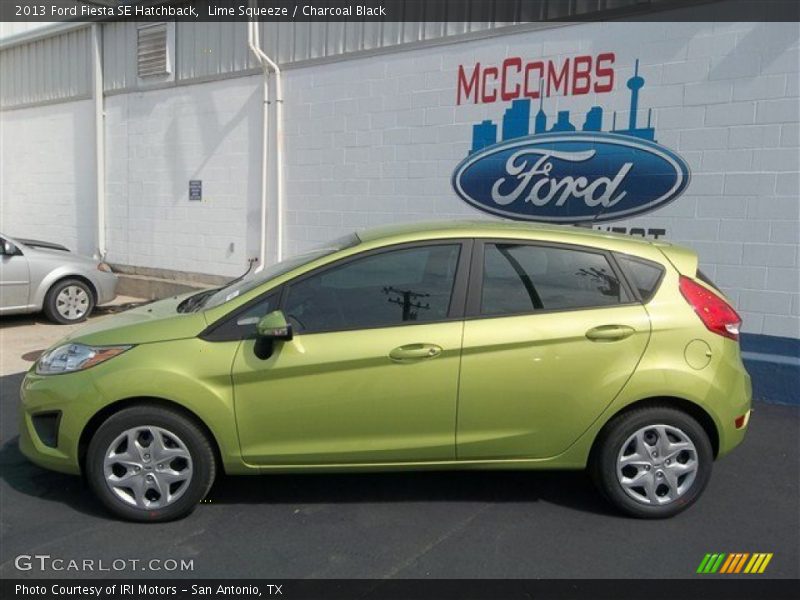 Lime Squeeze / Charcoal Black 2013 Ford Fiesta SE Hatchback