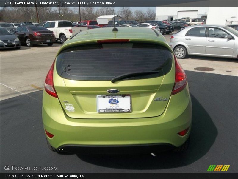 Lime Squeeze / Charcoal Black 2013 Ford Fiesta SE Hatchback