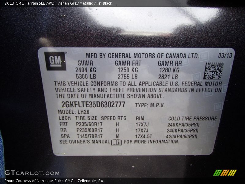 Ashen Gray Metallic / Jet Black 2013 GMC Terrain SLE AWD