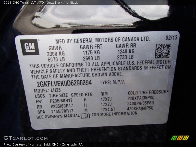 Onyx Black / Jet Black 2013 GMC Terrain SLT AWD